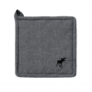 mörkgrå grytlapp med älg på