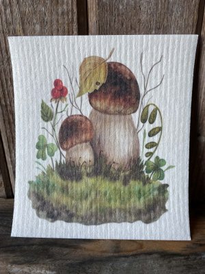 disktrasa med motiv av Karl-Johan svampar